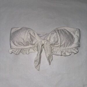 White Ruffled Bikini Top Size S